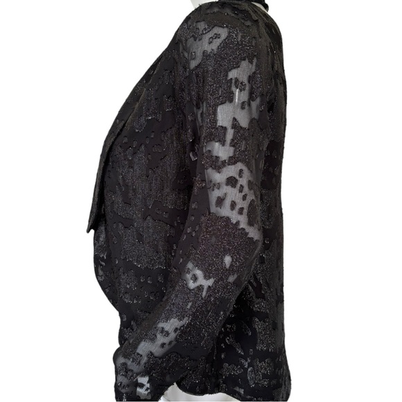 BCBGeneration blazer jacket shawl leopard shimmer design cutout open back NWT M - Picture 7 of 17